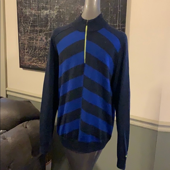 Nike Golf Broken Stripe Merino Wool Blend Sweater - Picture 1 of 6